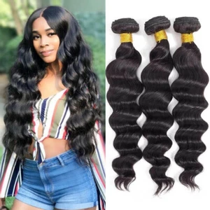 10A Echthaar Bündel lose tiefe Wellen Bündel Schuss Brasilianisches Remy Virgin Hair - Bild 1 von 12
