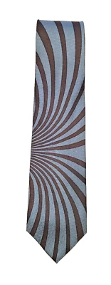 Corbata Bugatchi Uomo para hombre hecha a mano 100 % seda plateada marrón Foto 1 de 4