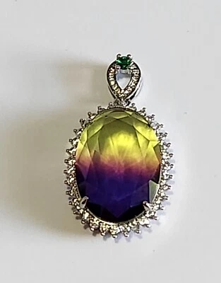 Colgante de vidrio halo - amarillo y amatista Foto 1 de 3