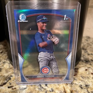 2023 bowman chrome blue refractor angel cepeda /150