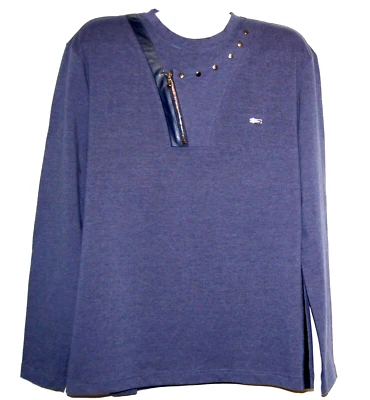 Suéter Camisa Mondo Para Hombre Azul Cuero Borde Algodón Talla 3XL Foto 1 de 4