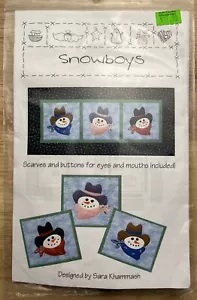 “Snowboys” Wall Quilt/ Pillow Pattern By Quilt Country W/ Scarves & Buttons - Picture 1 of 4