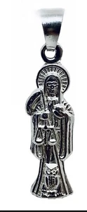 925 Sterling Silber Santa Muerte Sensenmann Anhänger - Bild 1 von 5
