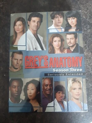 Grey's Anatomy Season Three Seriously Extended DVD 2007 Widescreen New Sealed - Image 1 of 2
