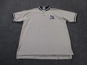 Vintage Tennessee Titans Shirt Mens L Polo Dynasty Woven NFL Football Sports - Picture 1 of 9