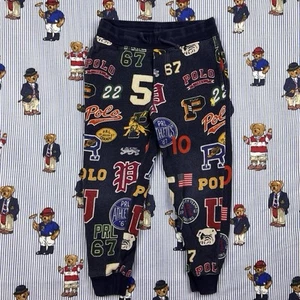 Kids Polo Ralph Lauren All Over Print Sweatpants Size 5 - Picture 1 of 4