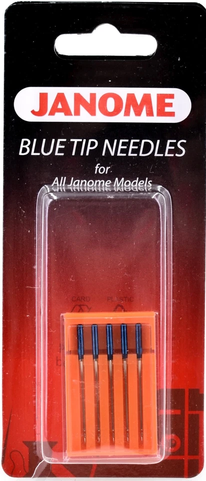 Agujas punta azul Janome para todos los modelos Janome, 5 agujas punta azul en estuche naranja Foto 1 de 1