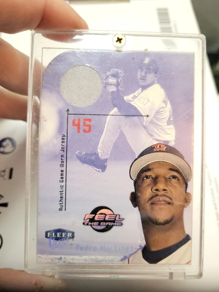 2000 Fleer Ultra Feel The Game #5 Of 15 FG PEDRO MARTINEZ Game Used Jersey !! - Image 1 of 4