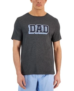 Club Room Men's Dad Sueded Graphic T-Shirt in Charcoal Heather-Medium - Picture 1 of 4