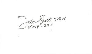 James Swett Signed Index Card WWII Medal of Honor Recipient O&E - Picture 1 of 1