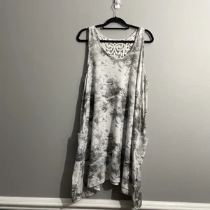 Rene Rofe Tie-Dye Nightgown Dress Women’s XL – Lounge Sleepwear with Pockets - Picture 1 of 10