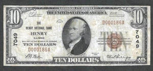 1929 $10 NATIONAL BANKNOTE ~ HENRY, ILLINOIS ~ MARSHALL COUNTY ~ VERY SCARCE - Picture 1 of 2