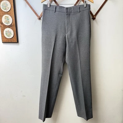 Calças Levi's Action vintage da década de 1970 em listras cinza groovy hippie masculinas 30 X 31,5 - Imagem 1 de 4