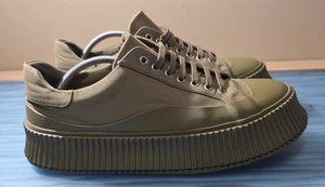 Jil Sander Ripple Sole Canvas Plateau Sneaker olivgrün Gr. 44 mit Karton - Bild 1 von 17