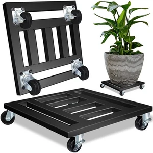Heavy Duty Plant Caddy with Wheels, 16'' Metal Rolling Plant Stand Indoor Out... - Picture 1 of 6