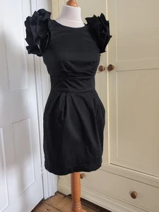French Connection, Ruffle Dress, Black, Size 8. - Picture 1 of 4