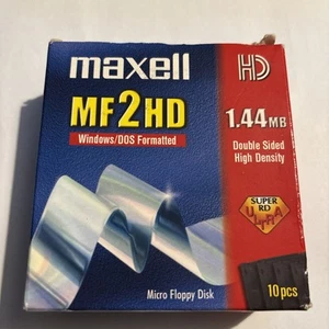 Maxell MF2HD 1.44MB Micro Floppy Disks Pack of 10,Brand New never used, VGC - Bild 1 von 9