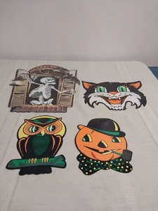 Vintage Lot Pfeife Stanzteile Halloween Katze, Kürbis Eule & Skelett USA - Bild 1 von 11