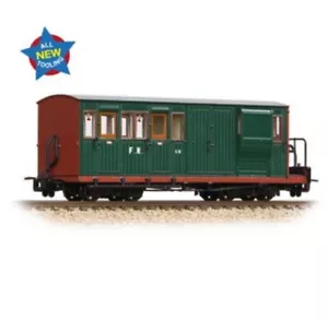 Bachmann 394-080Ffestiniog Railway Brake Third No. 10 FR Green with Red Ends OO9 - Picture 1 of 2