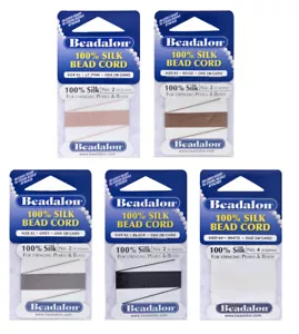 Cable de cuentas de seda 100 % Beadalon® con aguja 2m/6,5 pies * muchos colores - Imagen 1 de 6