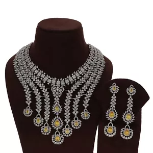 Majestic Cz Halskette Set mit Gelb Stein Akzent Ring - Bild 1 von 4
