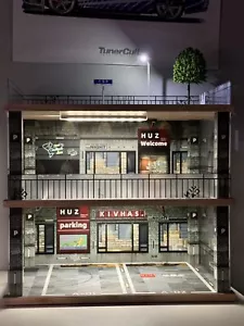 1/18 Diorama Auto Garage Modell LED-Beleuchtung Stadt Parkplatz Szene Modell - Bild 1 von 9