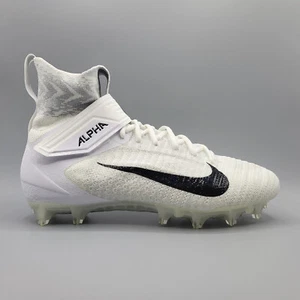 Nike Alpha Menace Elite 2 Flyknit White Football Cleat Mens 12 Wide BV3298-100 - Picture 1 of 7