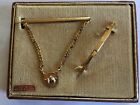 Vintage Campus Masonic Shriners Tie Bar Chain Collar Stay Gold Filled 1/20 12K