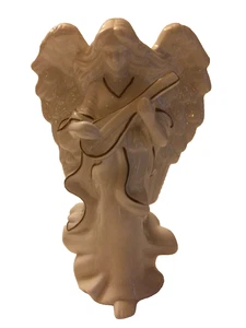 Milchglas Keramik Porzellan 71/2" Engel ~ gebraucht ~ weiß in Gold getrimmt Vintage - Bild 1 von 5