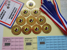 HORSE MEDALS X 10 METAL/50MM /GOLD -SILVER OR BRONZE/ CERTIFICATES