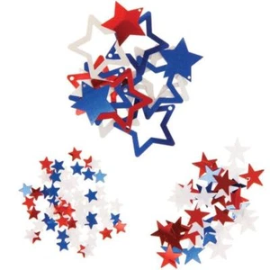 Red, White and Blue confetti Stars, 4th of July Decoration, American Stars - Picture 1 of 2