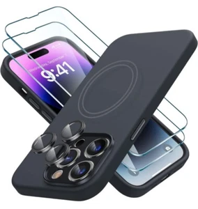 iPhone 14 Pro Hülle + 2er Pack Displayschutz + Runde Linse Schutz für MagSafe - Bild 1 von 6