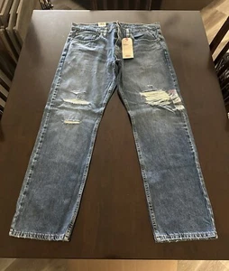 Levi's 502 Herrenjeans blau konisch, normale Passform Stretch Denim 35X30 neu mit Etikett - Bild 1 von 5