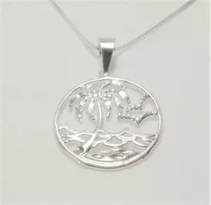 COLLAR COLGANTE PLATA ESTERLINA PLAYA NÁUTICA COSTA OCÉANO ESCENA VIDA MARINA - Imagen 1 de 6