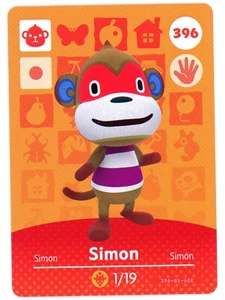 Simon #396 - Amiibo Card - Animal Crossing Series 1 - Authentic Nintendo - Picture 1 of 2