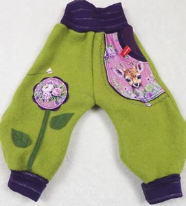 niciart design ♥ WALKHOSE Pumphose Wollwalk ♥ WALK HOSE ♥ giftgrün lila REH - Imagen 1 de 8