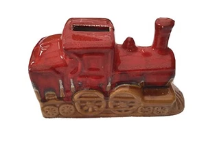 Rare Vintage 70s R Moos Red Steam Train Engine Ceramic Spardose Immaculate FAB - Bild 1 von 8