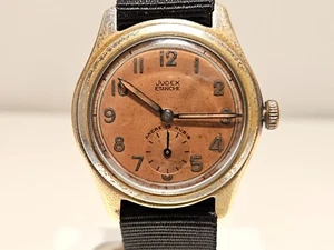VINTAGE SELTENE FRANKREICH WW2 MILITÄR VERCHROMTE MECHANISCHE HERRENUHR "JUDEX" ETANCHE - Bild 1 von 15