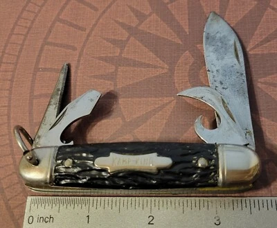 Cuchillo Imperial EE. UU. 1956-88 Kamp King Campers multiherramienta asas negras con asas Foto 1 de 4