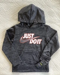 NIKE Boys Hoodie Pullover Black Heather Size 4/XS NWT - Picture 1 of 6