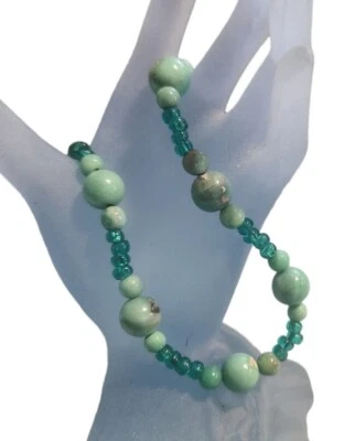 NUEVO SIN ETIQUETAS SLicK Joyería IVaracita y Cuentas de Vidrio 10" Pulsera de Tobillo o Muñeca Foto 1 de 4