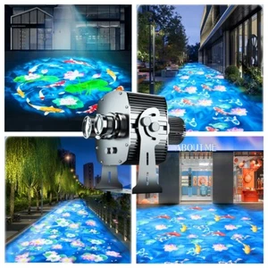 Dual-Head Combination Gobo Logo Projector Dynamic Water Wave Ocen Ripple Lights - Picture 1 of 29