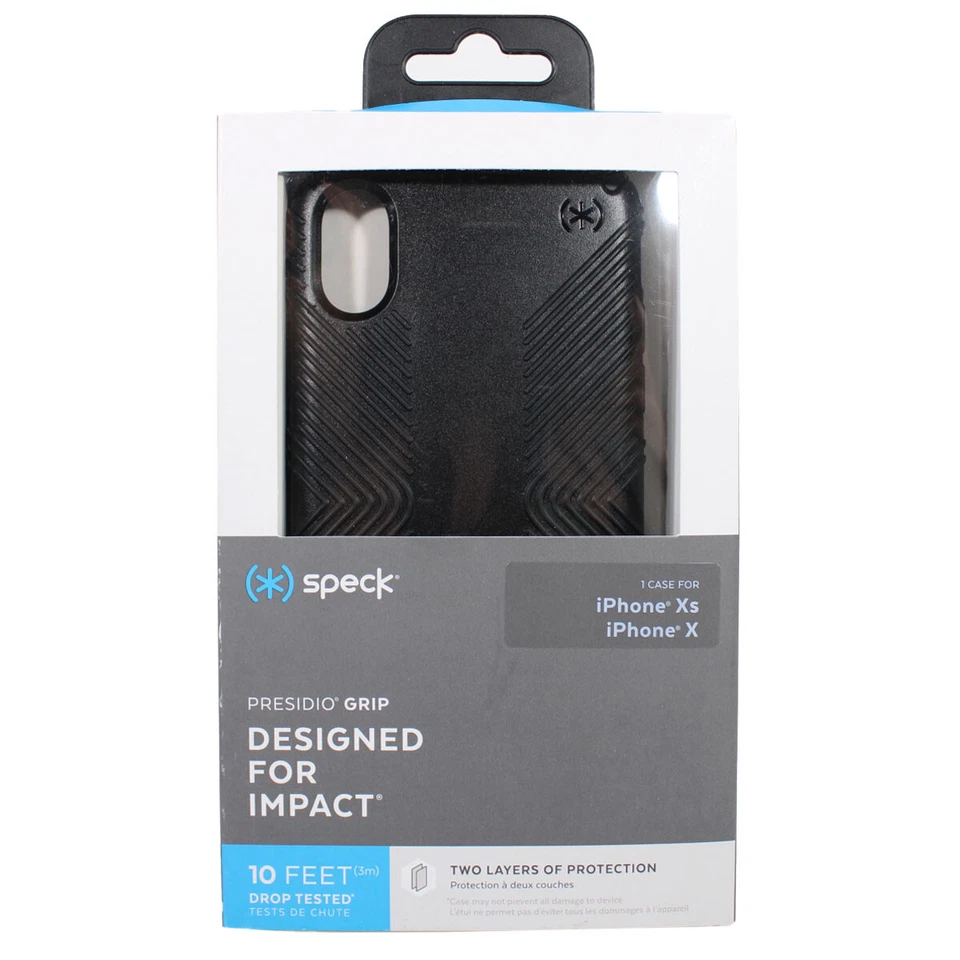 Capa Speck Presidio Series resistente aderência fina para Apple iPhone Xs/X - Preta - Imagem 1 de 2