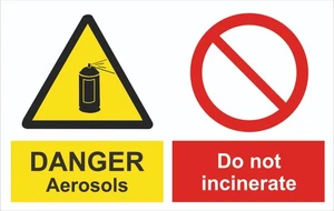Danger Multi-Sign - Aerosols - 1.2mm Rigid PVC - A5 A4 A3 - Picture 1 of 2