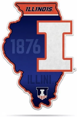 Illinois Illini Pennant State Shape 18 Inch Soft Felt University of Foto 1 de 4