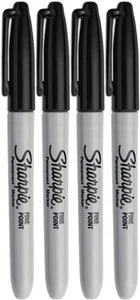 4 PACK Sharpie Permanent Fine Point Marker Black BULK FRESH STOCK BRAND NEW - Picture 1 of 5