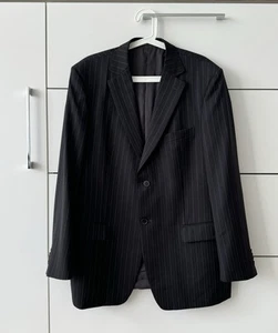 Z. ZEGNA Black Wool Striped Blazer 54R - Picture 1 of 10