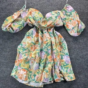 Hello Molly Dress Medium 6 Floral Open Back Cutout Sides Spring Summer - Picture 1 of 20