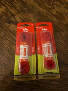Lot Of 2 NEW KIWI BRAND FLAT RED SHOE LACES - 45"-IN PACKAGE - Picture 1 of 2