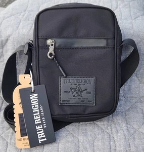 NWT True Religion Unisex Fray Crossbody Bag Pack Purse in Black - TR104478 - Picture 1 of 7